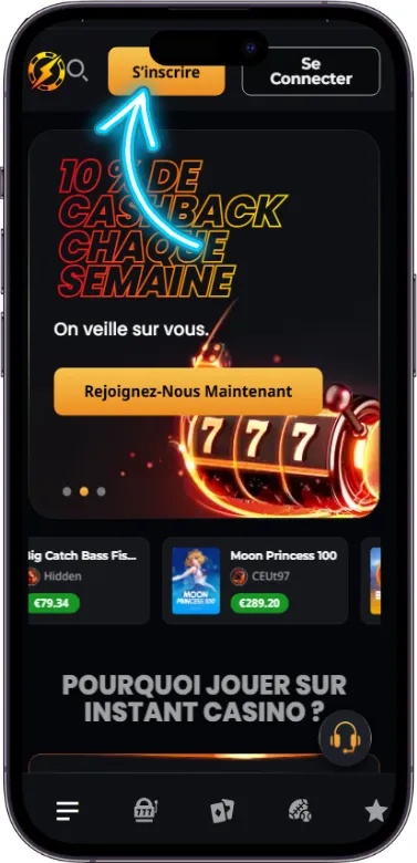 instant casino bouton d'inscription