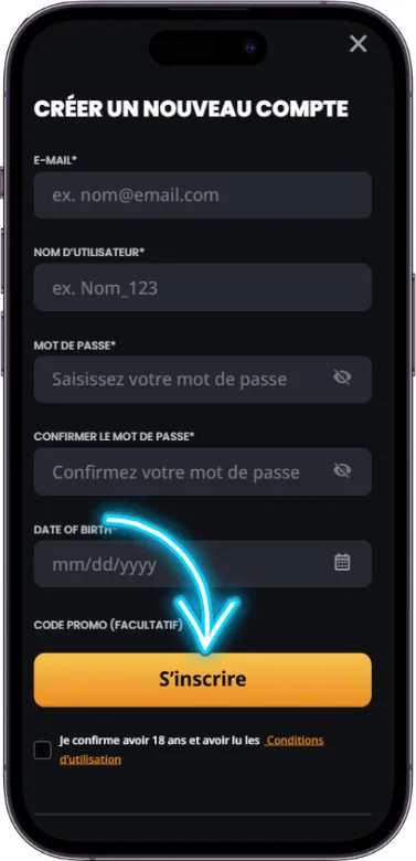 instant casino inscription terminée